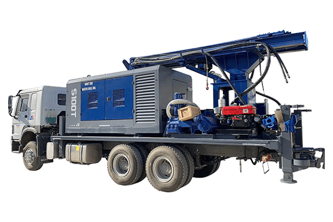 Truck mounted water well drilling rig